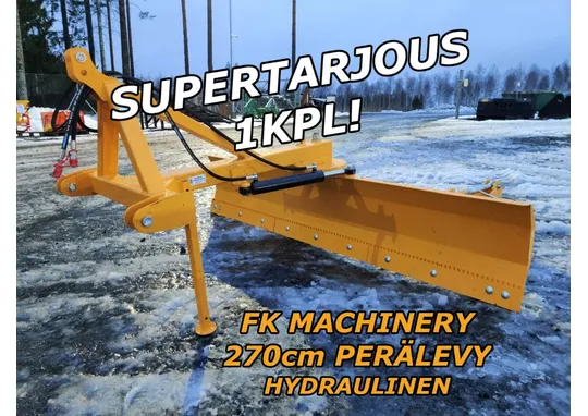 FK Machinery 270cm perälevy / Hydraulinen - Hardox terä ja tukipyörät