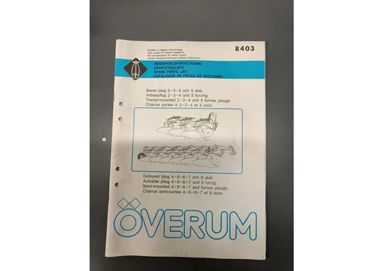 Överum sarka-auran 8403 / Varaosakirja