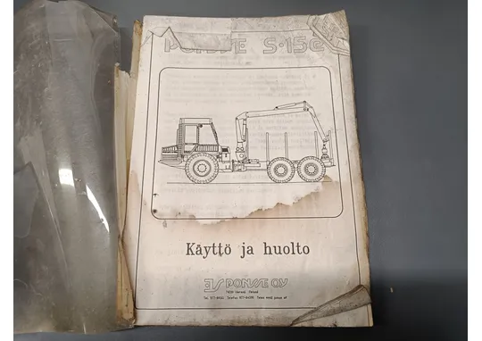 Ponsse S15e metsätraktorin / Käyttö- ja huolto -kirja