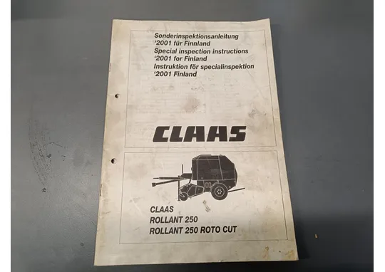 Claas Rollant 250 ja 250 Rollant Roto Cut / Ohjekirja (ei suomenkielinen)