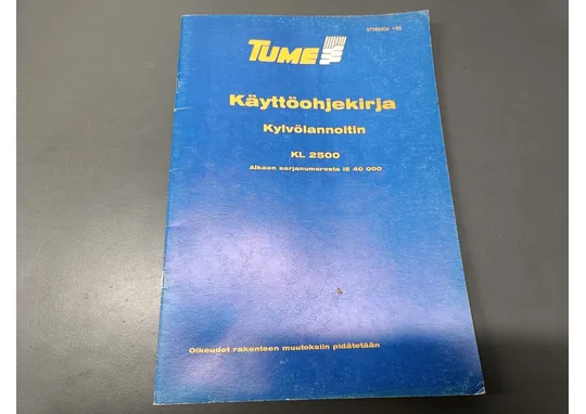 Tume kylvölannoittimen KL2500 / Käyttöohjekirja