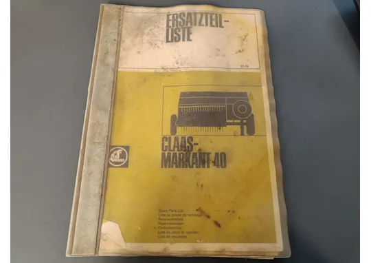Claas Markant 40 paalaimen / Varaosaluettelo (saksankielinen)