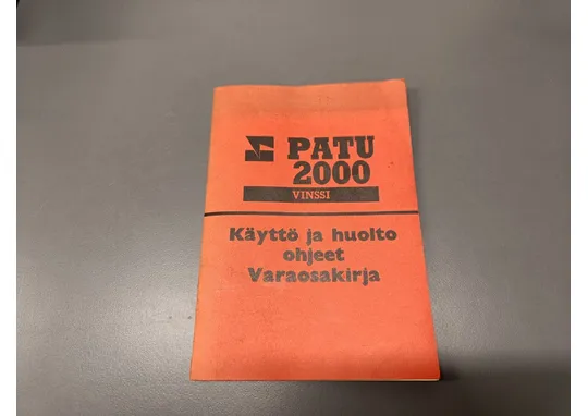 Patu 2000 vinssi / käyttö- ja huolto- ohjeet sekä varaosakirja
