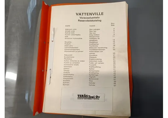 Vattenville kastelulaite / Varaosaluettelo
