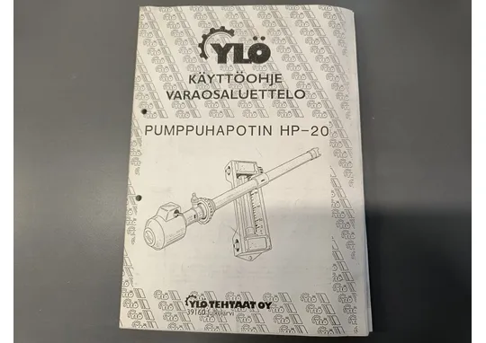 Pumppuhapotin HP-20 / Käyttöohje ja varaosaluettelo