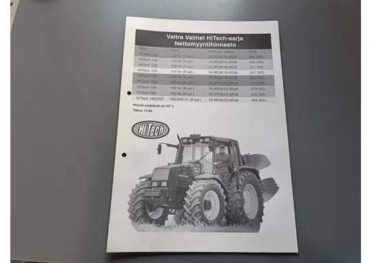 Valtra Valmet HiTech- sarja / nettomyyntihinnasto myyntiesite