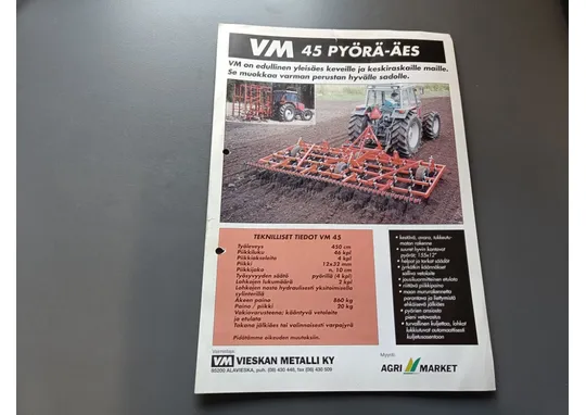 VM 45 pyörä- äes / Myyntiesite