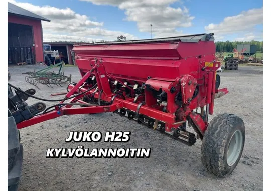 Juko H25 kylvölannoitin, hinattava, VIDEO! / Korotetut säiliöt, hydr. peittauslaiteella