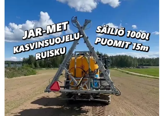 Jar-Met kasvinsuojeluruisku / 1000L / 15m hydrauliset puomit / Katsastettu / Video!