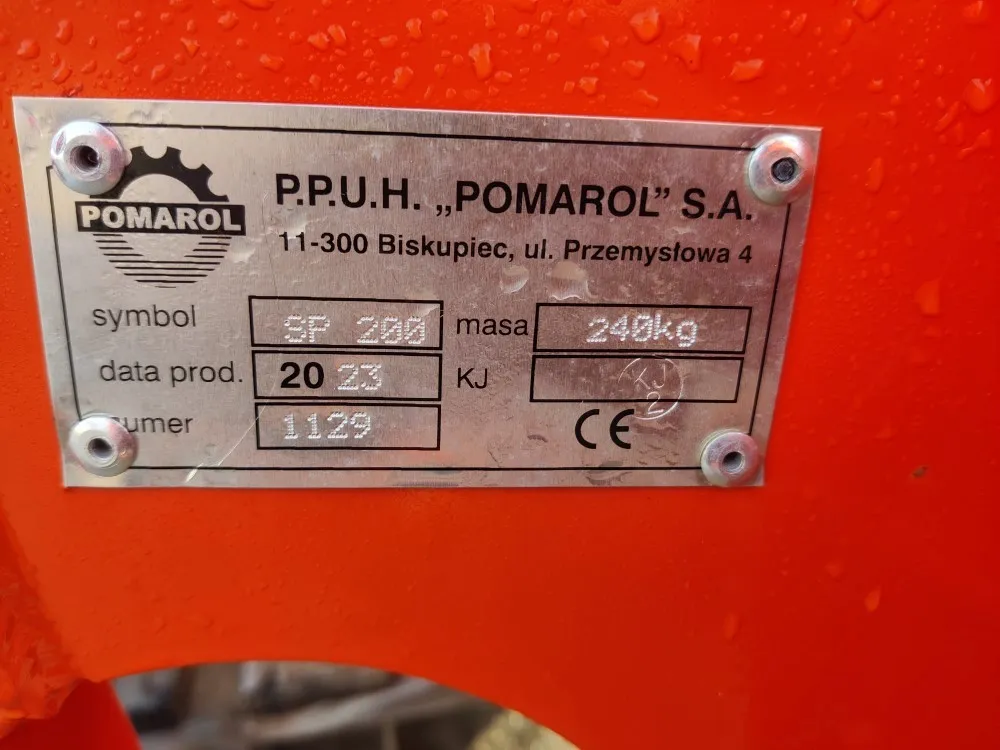 Pomarol SP200 lumilevy / Hydraulinen, EURO kiinnike, hardox terä