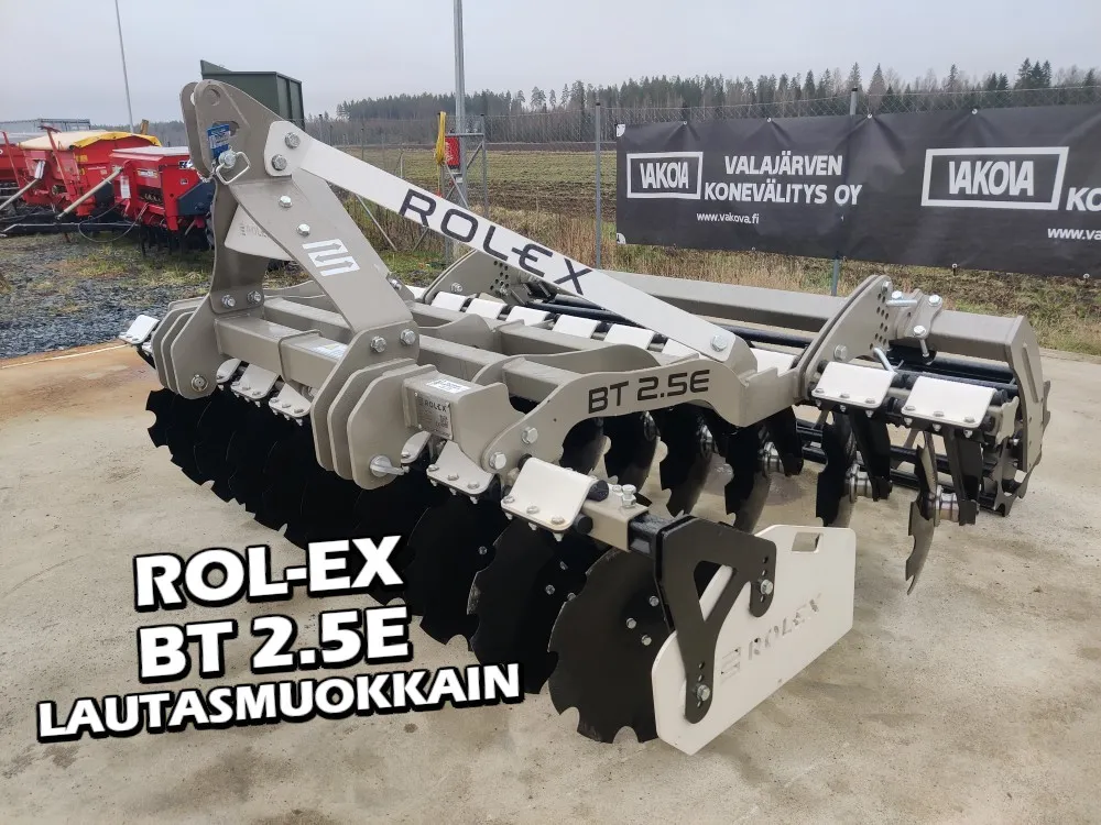Rol-Ex BT 2.5E - 250cm lautasmuokkain / Mekaanisella putkipakkerilla