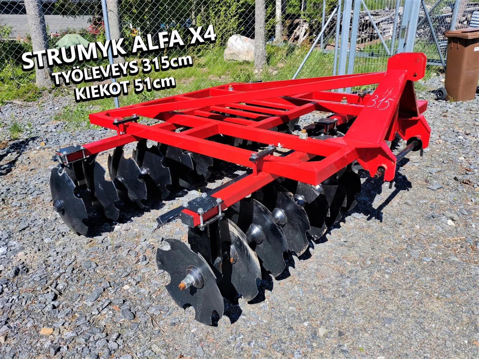 Strumyk Alfa X4 lautasäes 315cm / 51cm kiekot