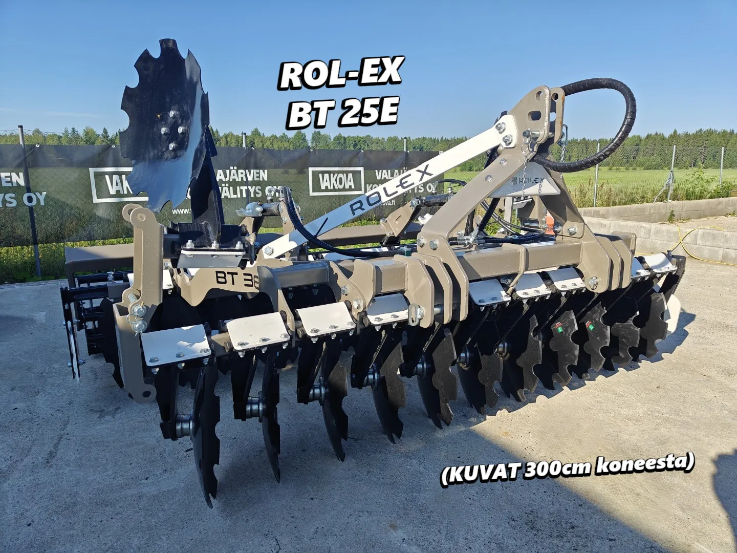 Rol-Ex BT2.5E lautasmuokkain / 250cm - Hydraulinen pakkerinsäätö