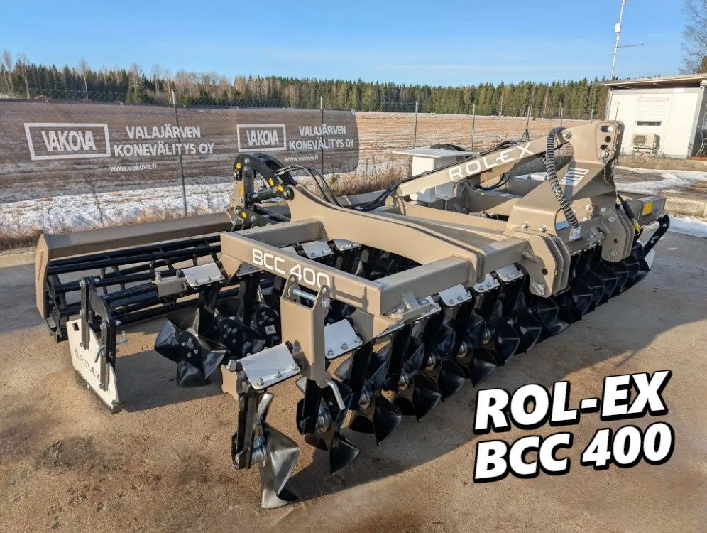 Rol-Ex BCC 400cm - matalamuokkaukseen / Lautasmuokkain putkipakkerilla  Katso video!