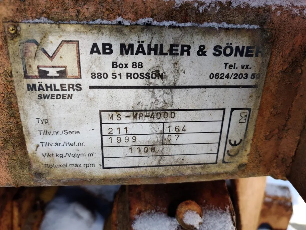 Mahlers 400cm alueaura, Volvo-kiinnike / Urakkakone, herkistelyä vaativa lumiaura