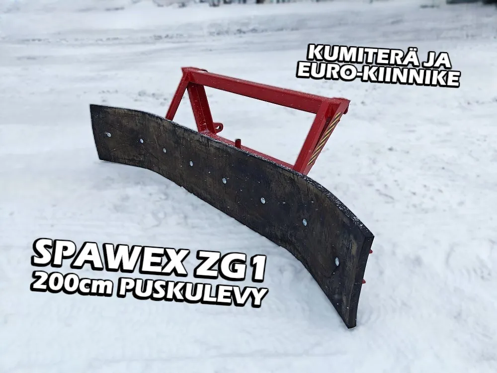 Spawex ZG1 puskulevy 200cm kumiterällä / Esim. betonille/asfaltille - EURO