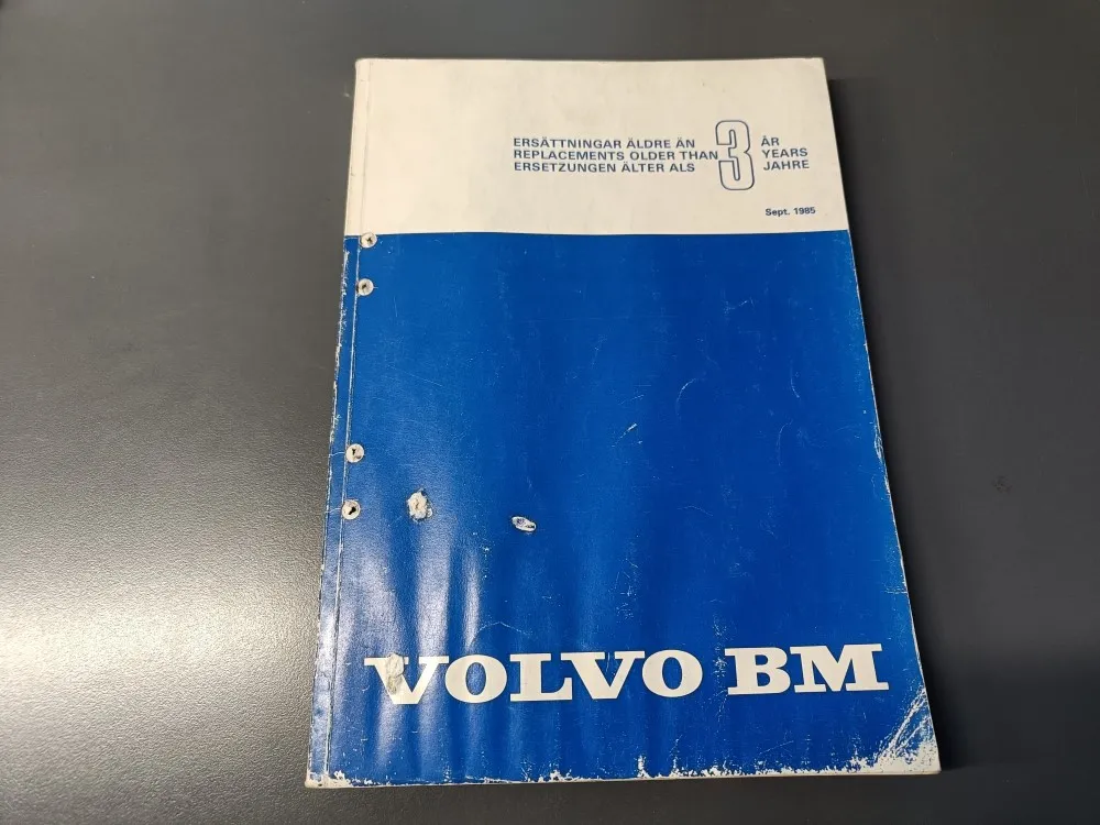 Volvo BM varaosanumeroiden kääntötaulukko / 1985 painos