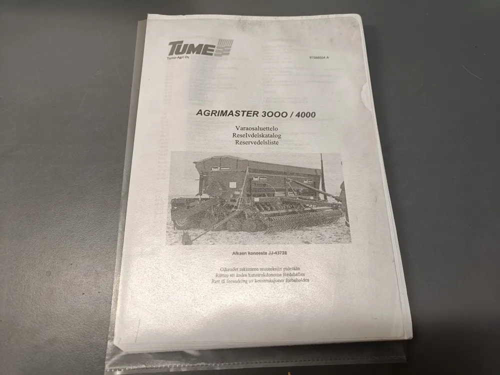 Tume agrimaster 3000/4000 / Varaosaluettelo