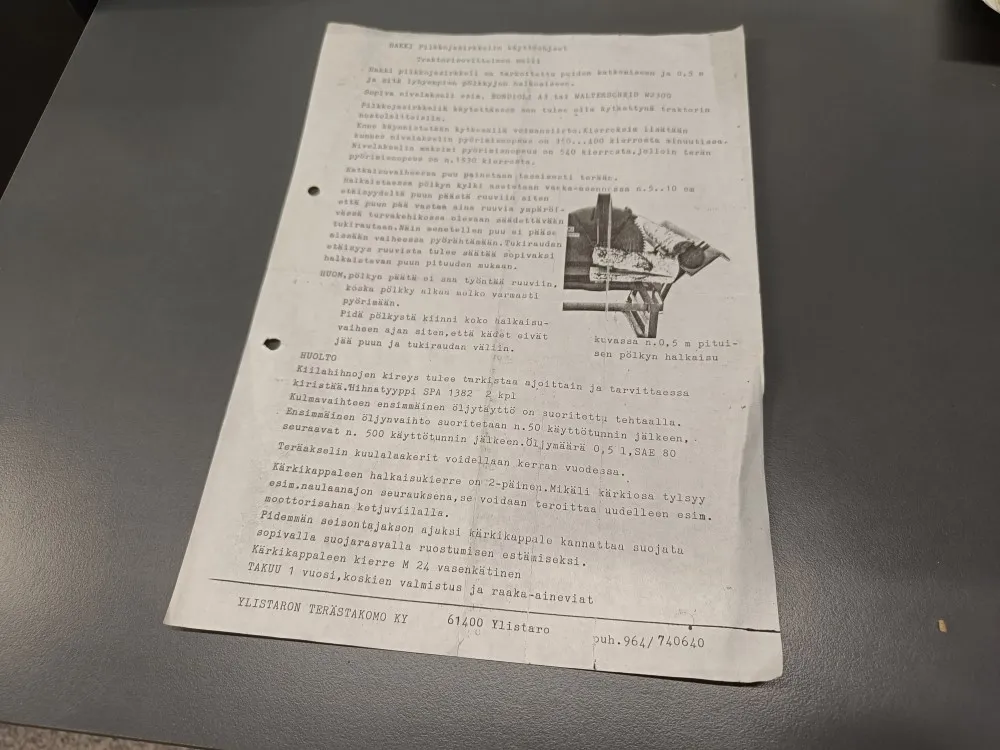 Hakki pilkkojasirkkelin käyttöohje /