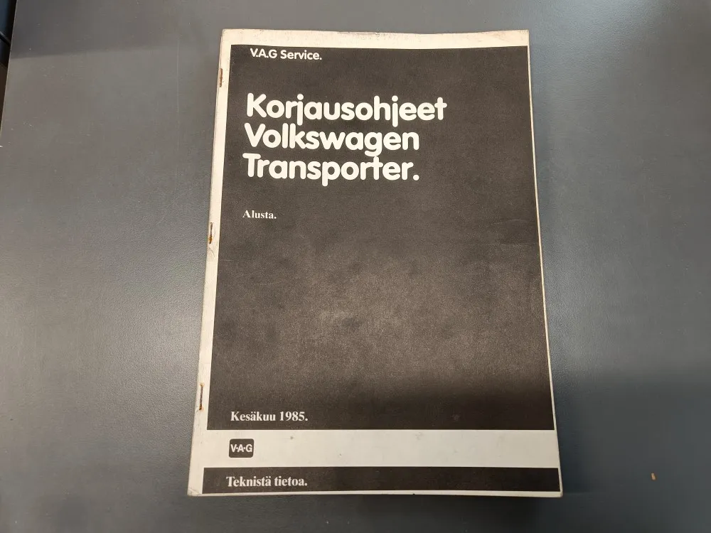 V.A.G Transporter / Korjausohjeiden vihko alusta
