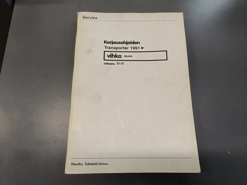 V.A.G Transporter / korjausohjeiden vihko alusta