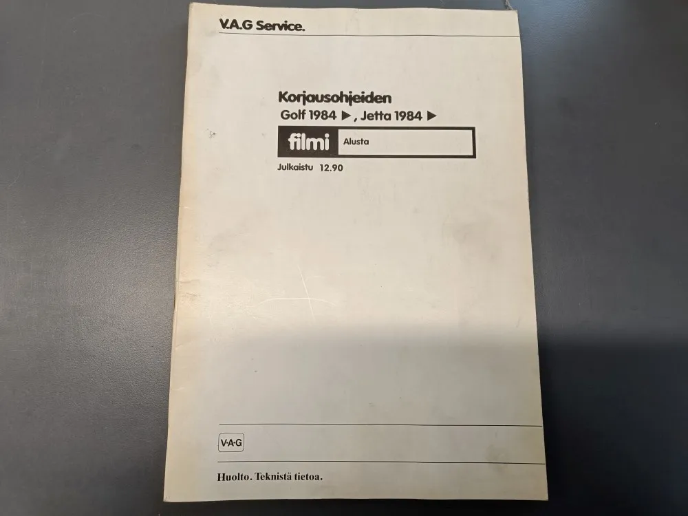 Korjausohjeiden Golf 1984 ja Jetta 1984 / Huolto ja teknistä tietoa, alusta