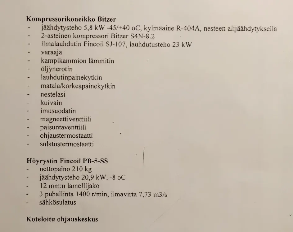 Pakastuslaitteet marjatilalta / Myydään asiakkaan lukuun!