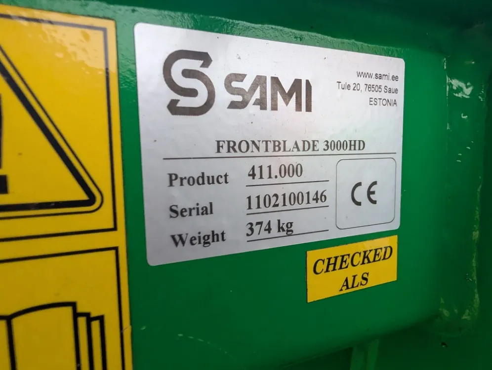 Sami 3000HD hydraulinen puskulevy / EURO, hyväkuntoinen, katso video!